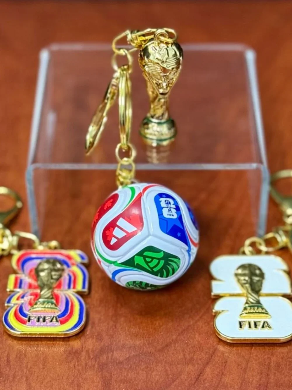 Mexico 2026 World Cup 3-Piece Keychain Set – Trophy, Mexico Crest & Mini Ball